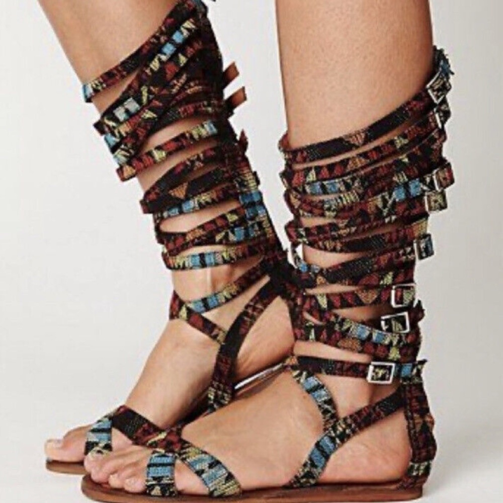 NEW Jeffrey Campbell Free People Romana Fest Tall Aztec Boho Gladiator Sandal 11